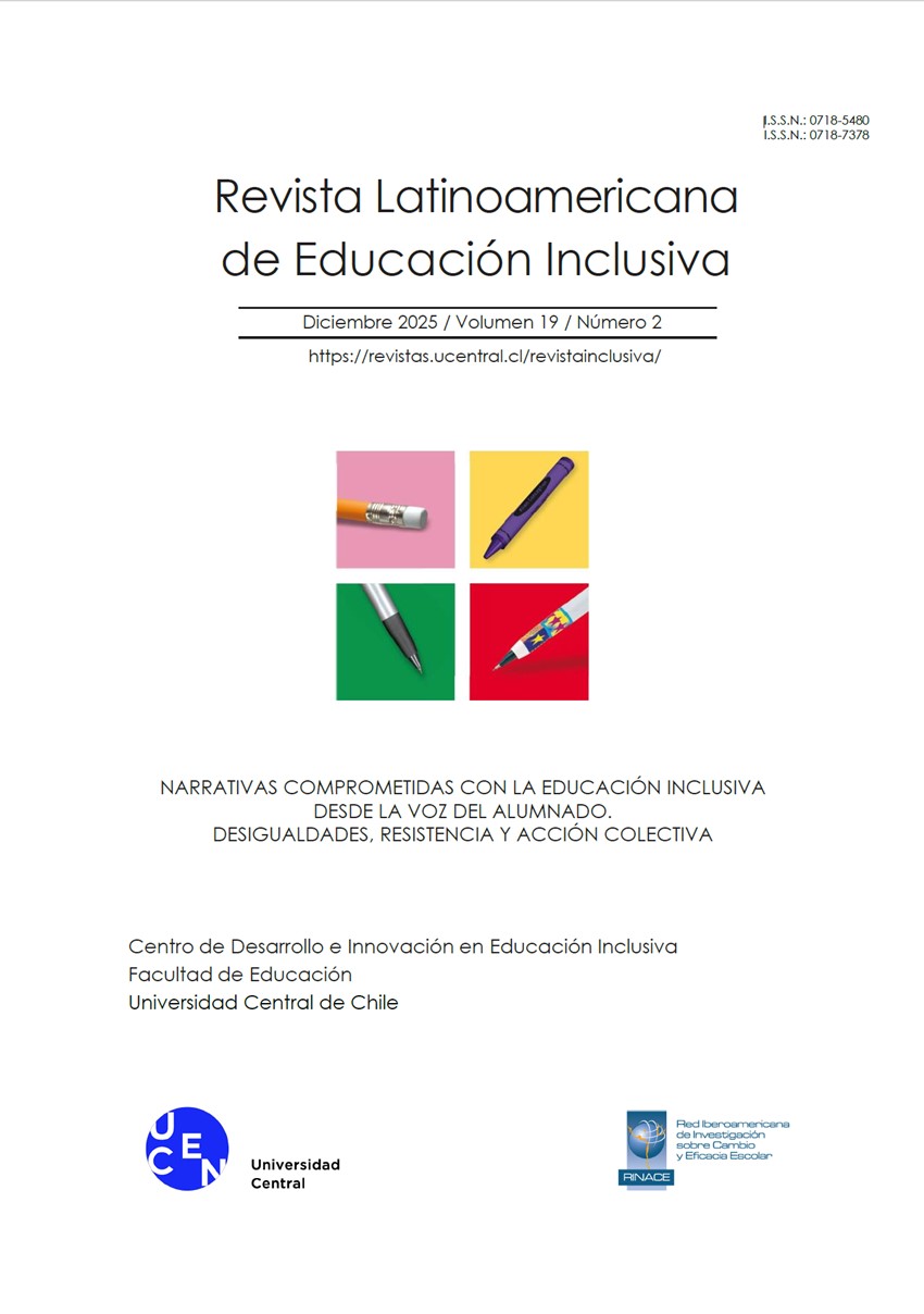 					Ver Vol. 19 Núm. 2 (2025): Narrativas Comprometidas con la Educación Inclusiva desde la Voz del Alumnado. Desigualdades, Resistencia y Acción Colectiva 
				
